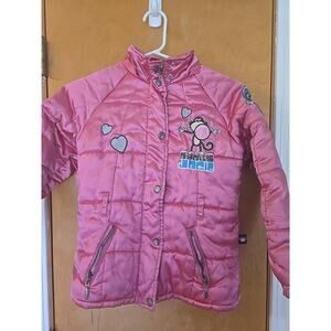 Bobby Jack Pink Puffer Jacket Coat Size 7/8 Vintage Y2K